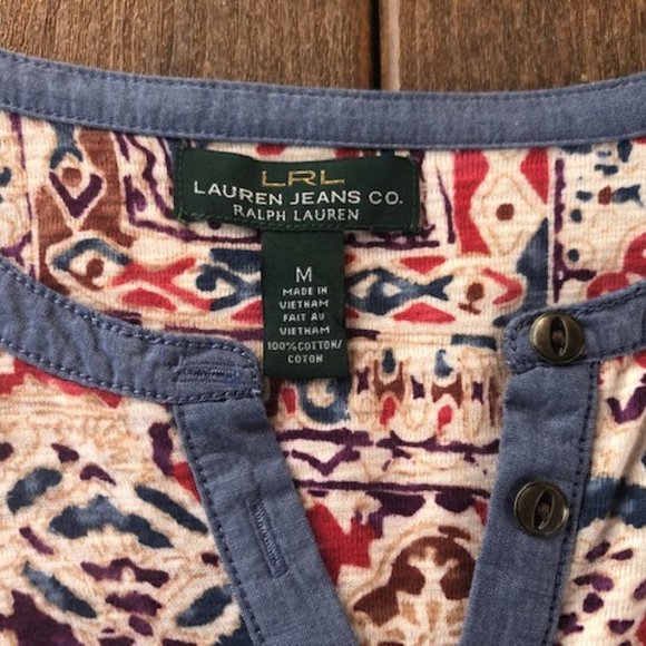 RALPH LAUREN PULL OVER TOP SOUTHWESTERN PRINT - Picture 7 of 8